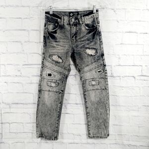 🔵BOGO FREE🔵 Road Narrows Jeans Distressed Denim Black Gray Boy's Sz 12
